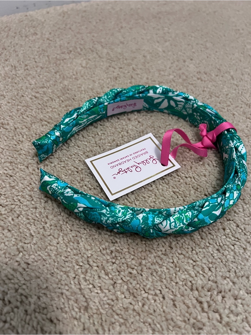 Lilly Pulitzer Braided Teal Floral Headband
